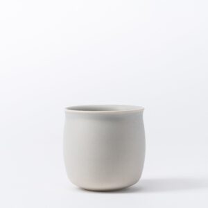 Set of 2 Medium Misty Grey Cups - Rounded Ceramic Tumblers