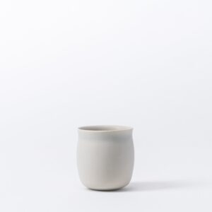 Set of 2 Small Misty Grey Tasting Cups - Rounded Ceramic Mini Set