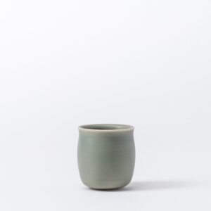 Set of 2 Small Olive Green Cups - Mini Ceramic Sippers