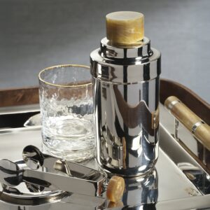 Nickel Cocktail Shaker with Amber Marble Lid